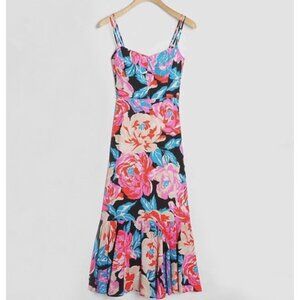 Anthropologie Tina Floral Flounced Midi Dress - *EUC* - Size 8